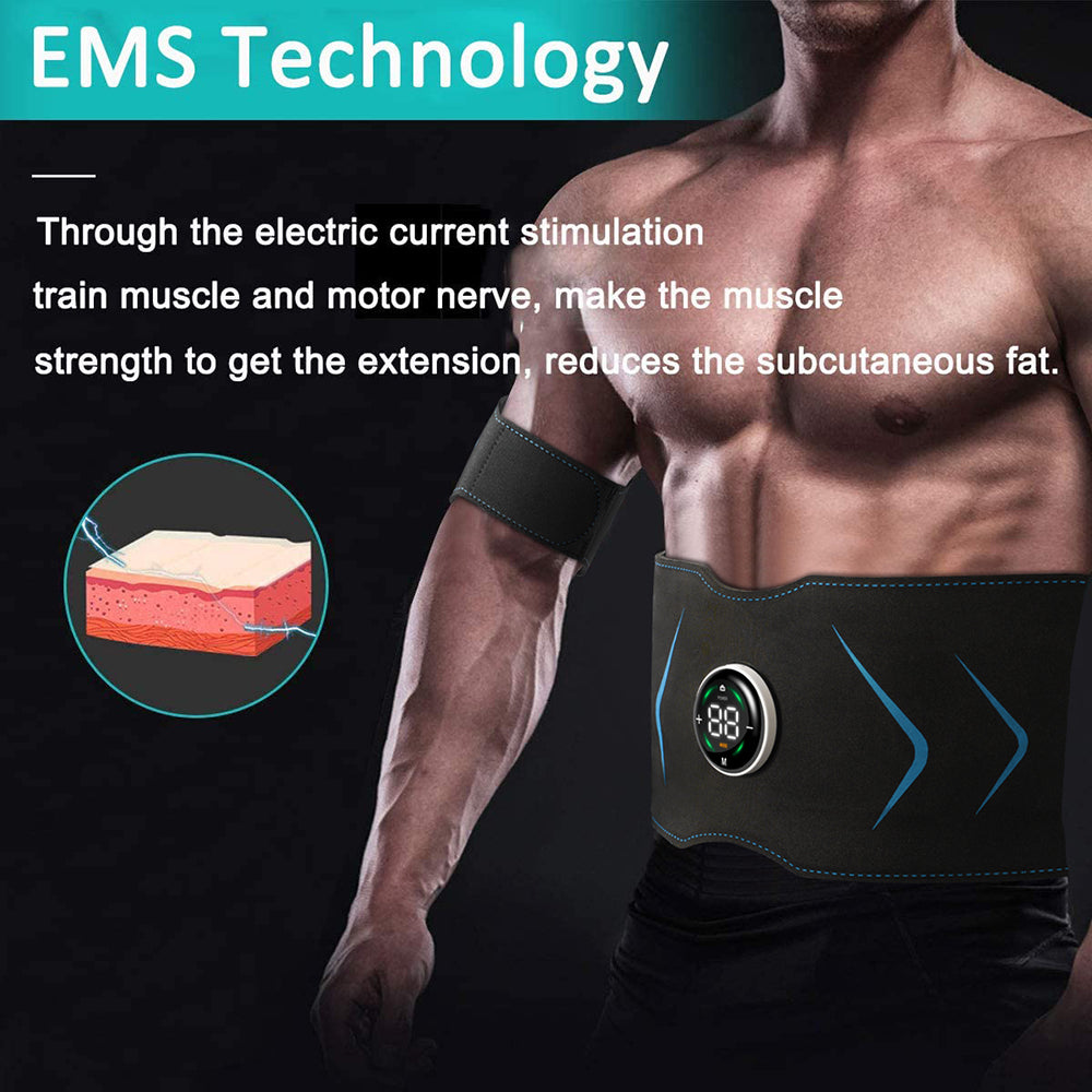 EMS Muscle Stimulator Abs Slimming Belt Abdominal Toner Body Arm Leg Waist Weight  Loss Trainer Fitness Equipment Vibration Belt 