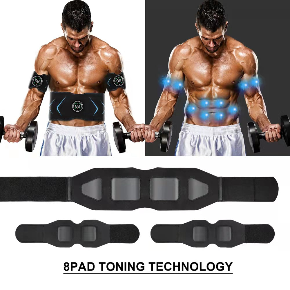 EMS Muscle Stimulator Abs Slimming Belt Abdominal Toner Body Arm Leg Waist Weight  Loss Trainer Fitness Equipment Vibration Belt 